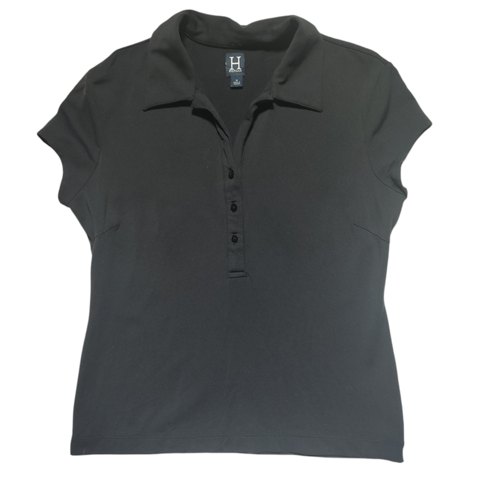 H Hilfiger Black Polo Shirt Size M